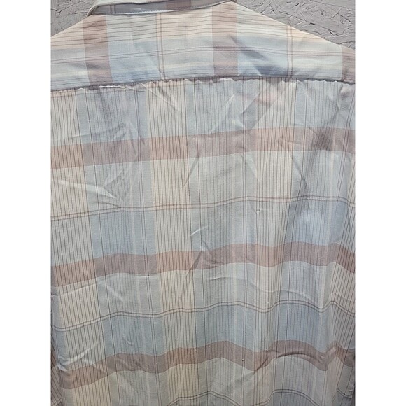 Retro‎ Vintage Towncraft JCPenney Blue Plaid Collared Buttonup Shirt L 70s - Picture 11 of 15
